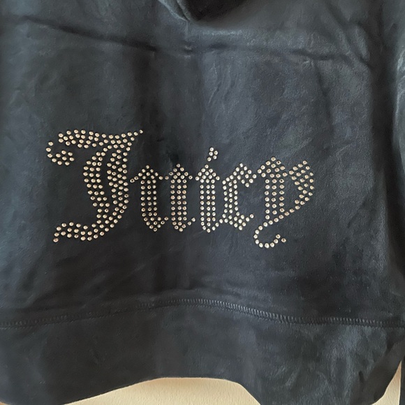 Juicy Couture OG Bling Rhinestone Velour Regal Blue Zip-Up Hoodie Large - Picture 5 of 8